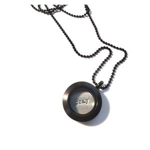 Black locket with chain